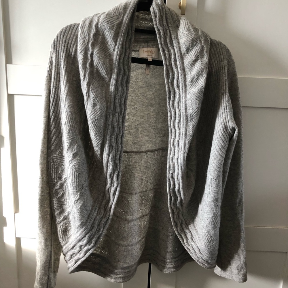 Gray open sweater